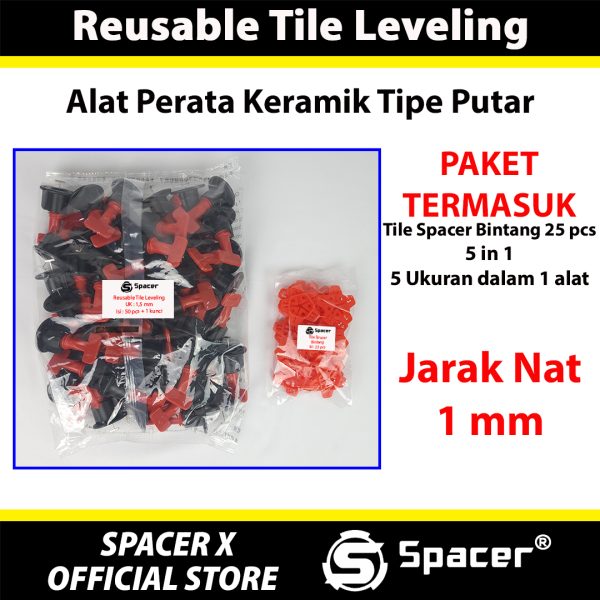 Reusable Tile Leveling 1 mm Tile Spacer Bintang