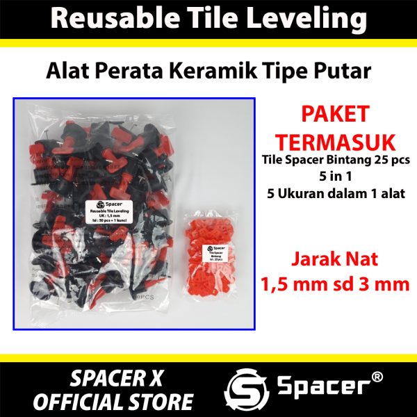 Reusable Tile Leveling 1,5 mm Tile Spacer Bintang